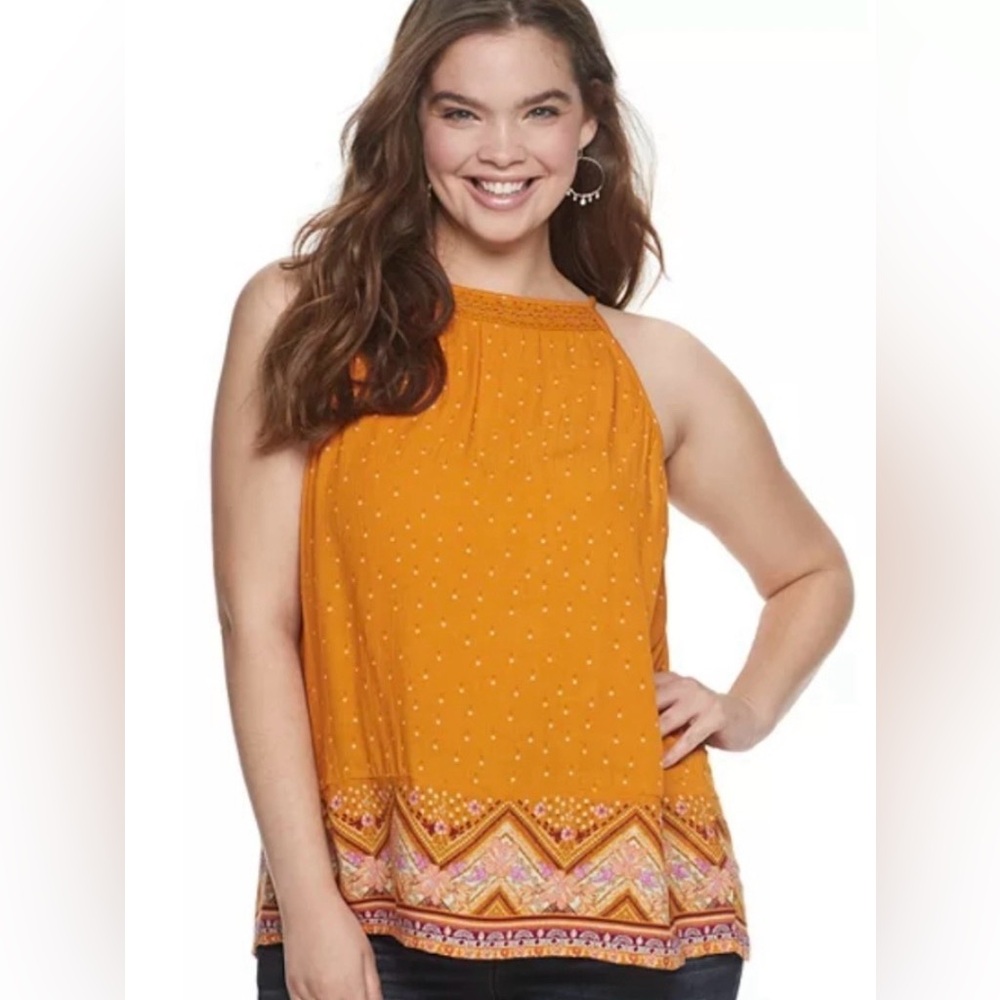 Mudd Women's Mustard Sleeveless Blouse